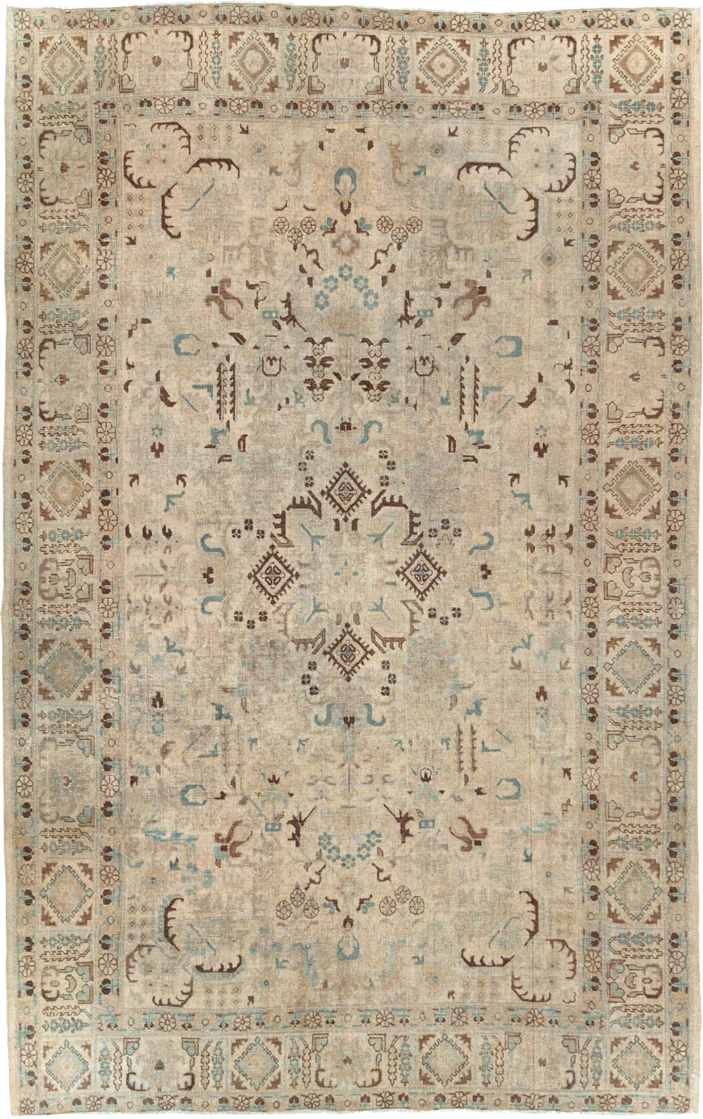 Vintage Persian Tabriz Accent Carpet, No.25867 - Gss