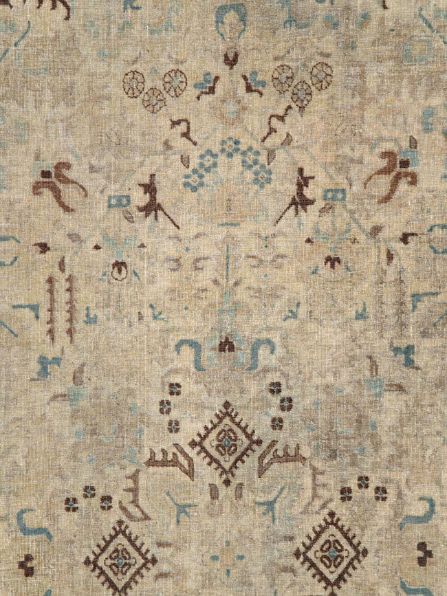 Vintage Persian Tabriz Accent Carpet, No.25867 - Gss