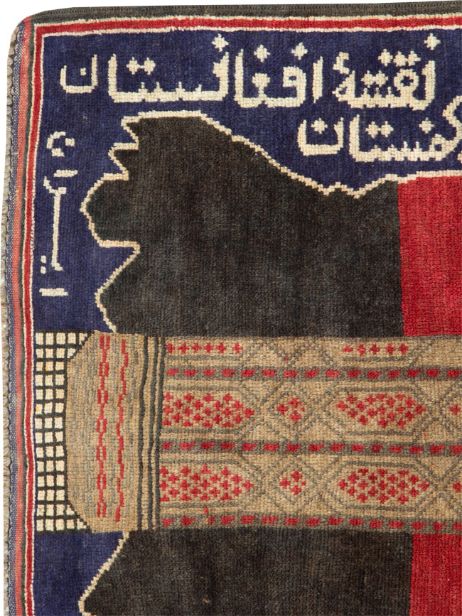 Vintage Afghan Pictorial Map Rug, No.25870 - Gss