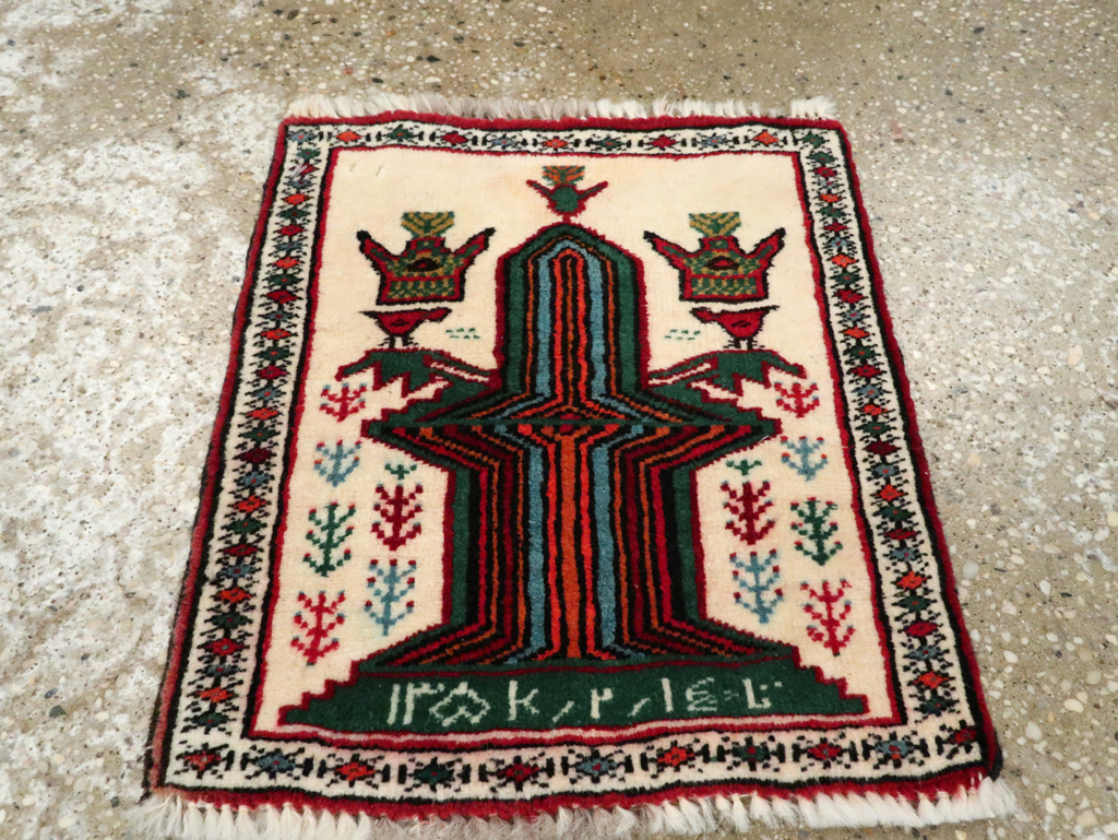 Vintage Persian Pictorial Baluch rug, No.25887 - Gss