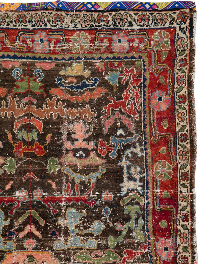 Vintage Persian Hamadan Distressed Rug, No.25920 - Gss
