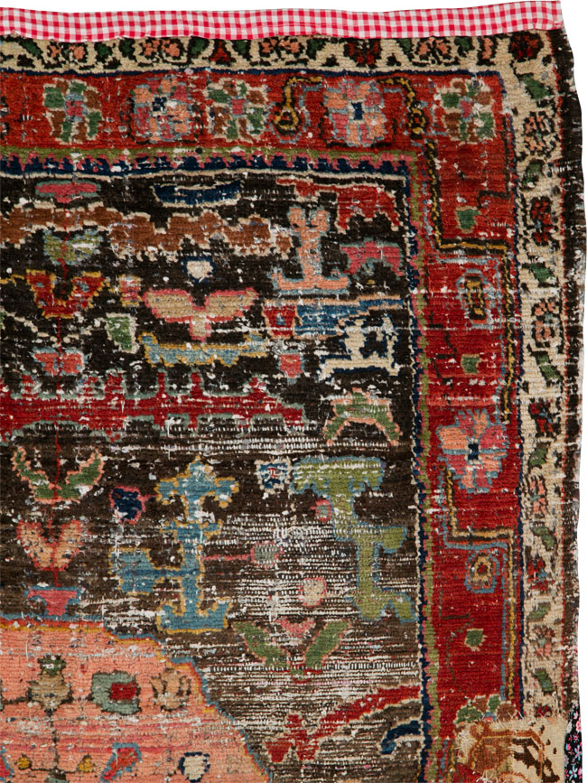 Vintage Persian Hamadan Distressed Rug, No.25920 - Gss