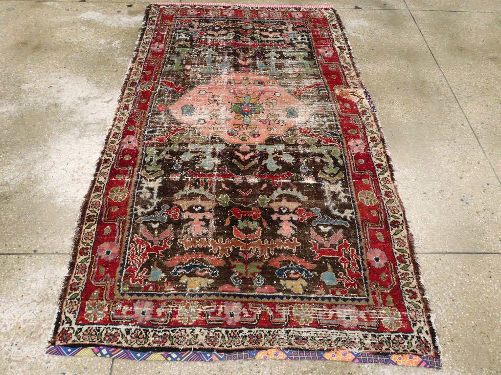 Vintage Persian Hamadan Distressed Rug, No.25920 - Gss