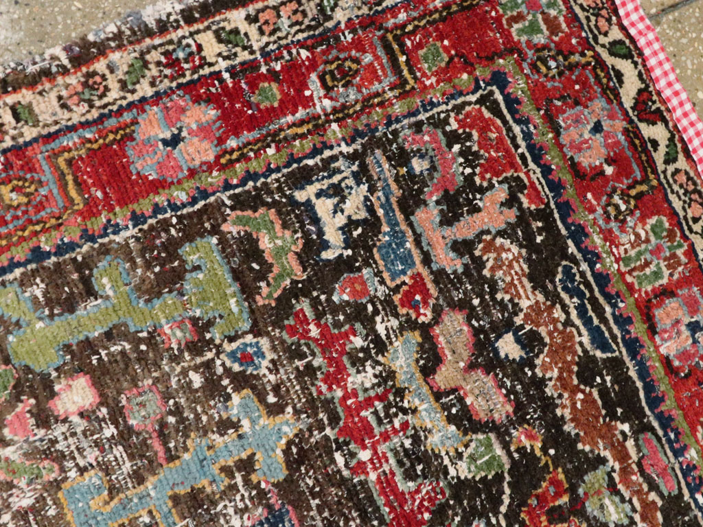 Vintage Persian Hamadan Distressed Rug, No.25920 - Gss