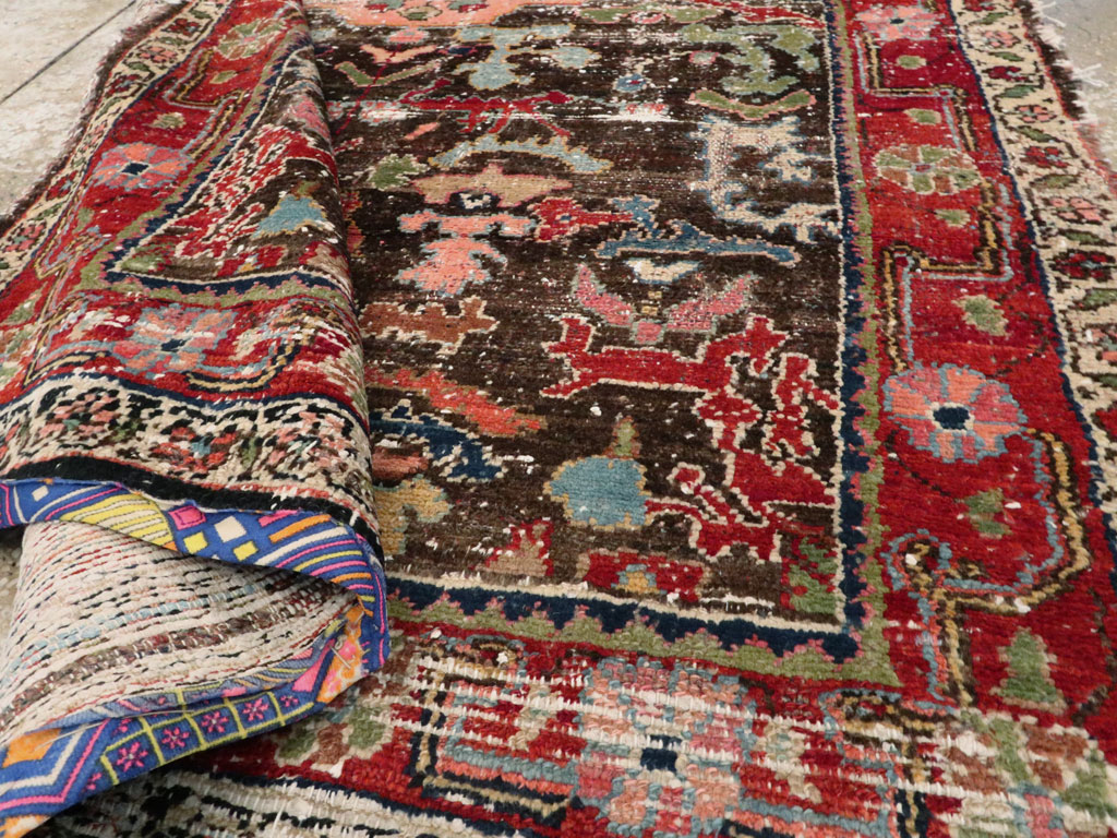 Vintage Persian Hamadan Distressed Rug, No.25920 - Gss
