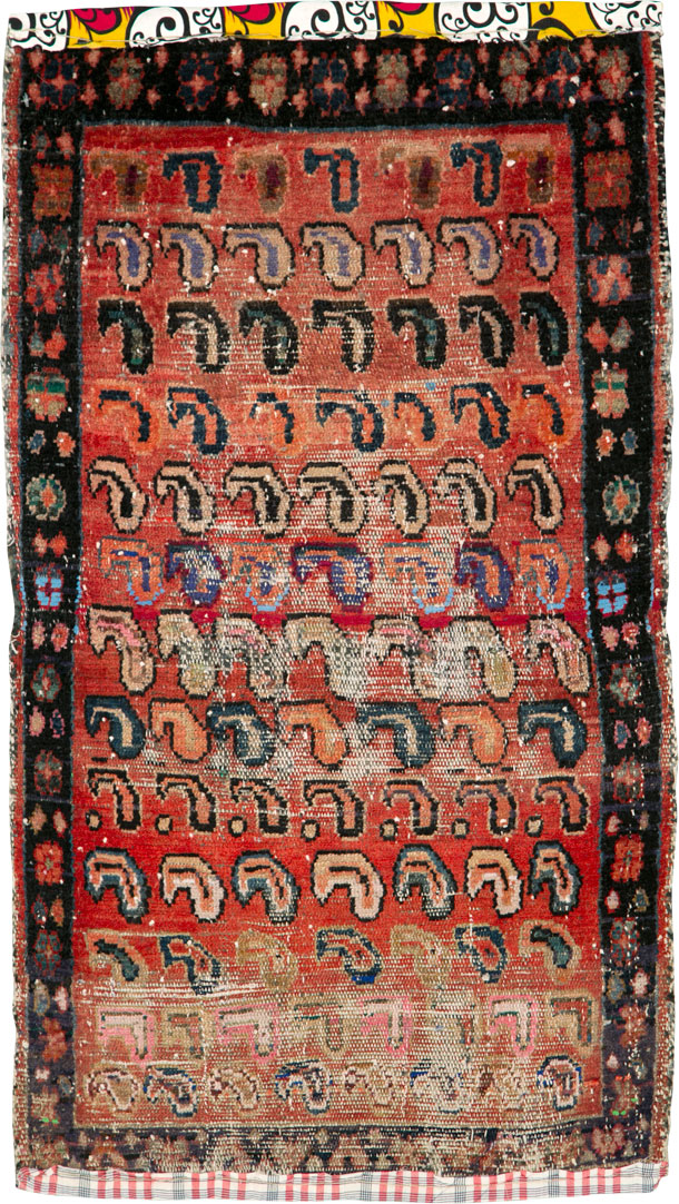 Vintage Persian Hamadan Distressed Rug, No.25926 - Gss