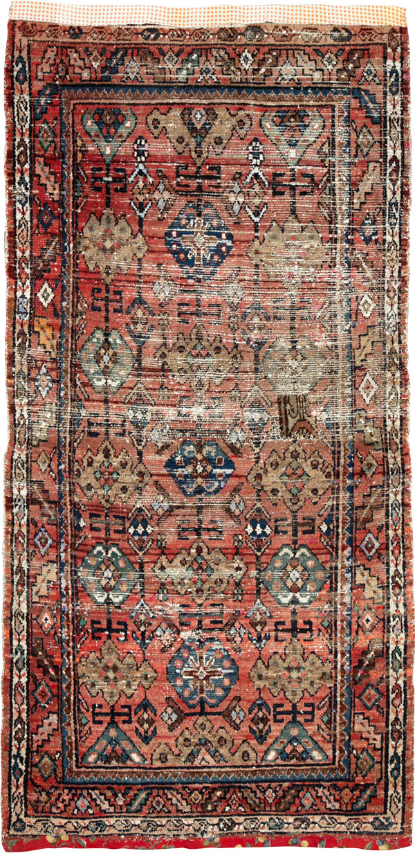 Vintage Persian Hamadan Distressed Rug, No.25928 - Gss