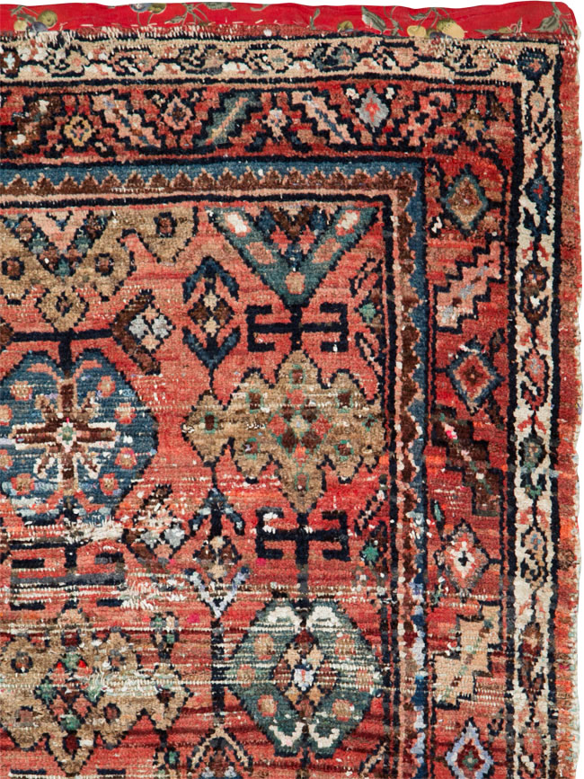 Vintage Persian Hamadan Distressed Rug, No.25928 - Gss