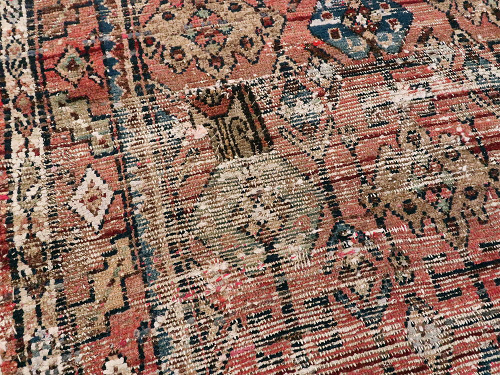 Vintage Persian Hamadan Distressed Rug, No.25928 - Gss