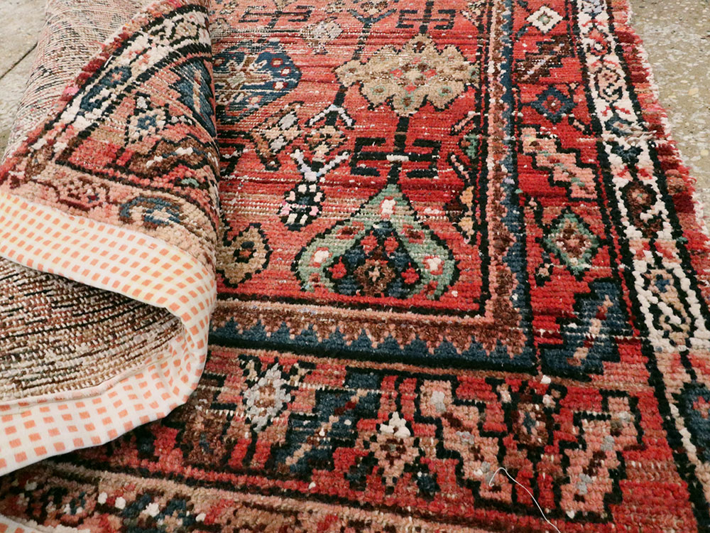 Vintage Persian Hamadan Distressed Rug, No.25928 - Gss