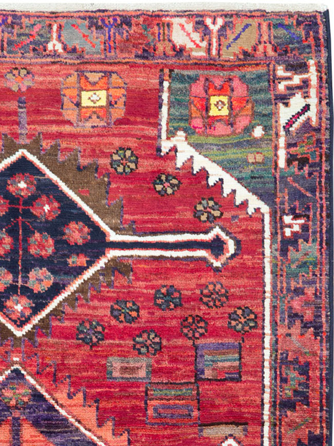 Vintage Persian Kurd Throw Rug, No.25956 - Gss