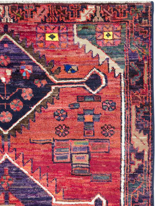 Vintage Persian Kurd Throw Rug, No.25956 - Gss