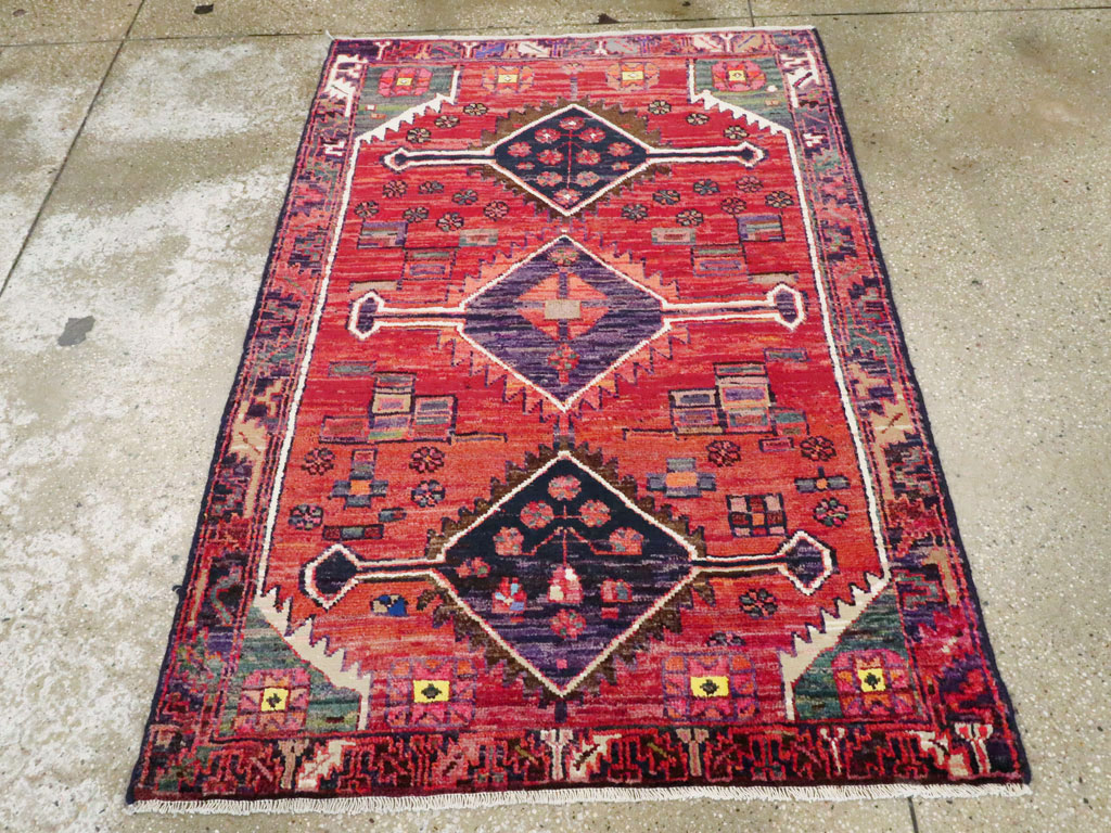 Vintage Persian Kurd Throw Rug, No.25956 - Gss