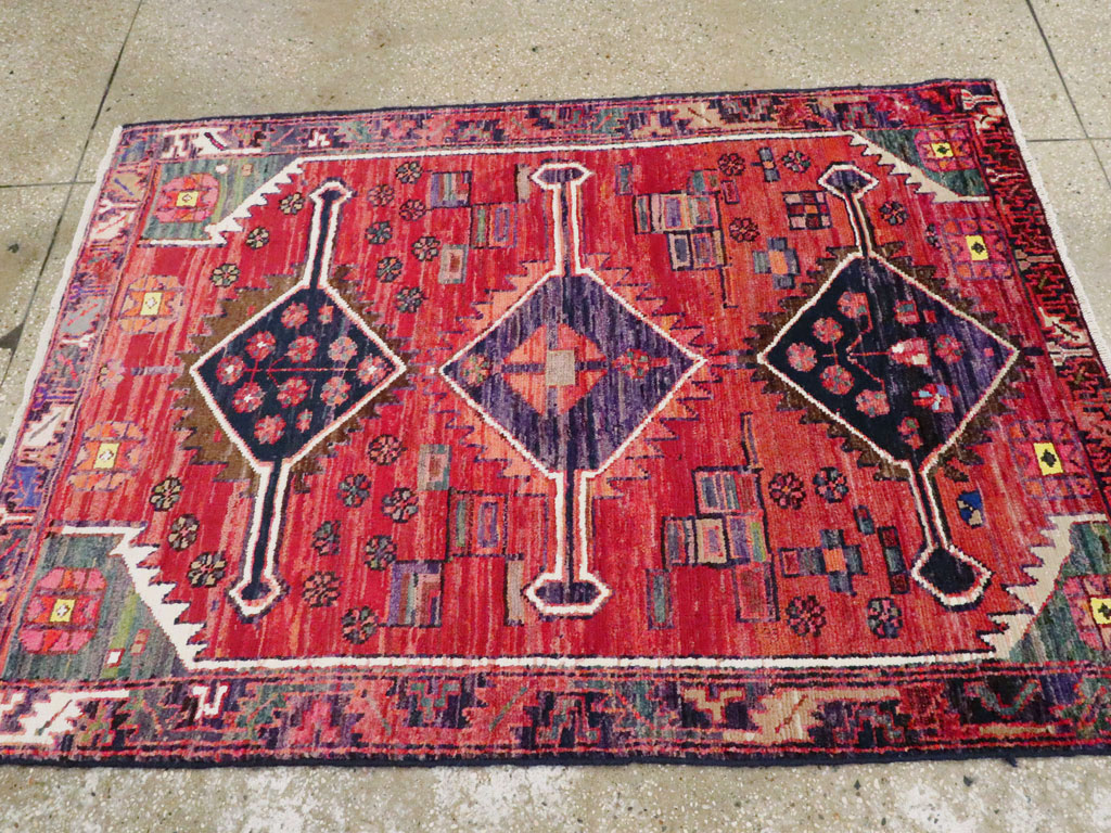 Vintage Persian Kurd Throw Rug, No.25956 - Gss