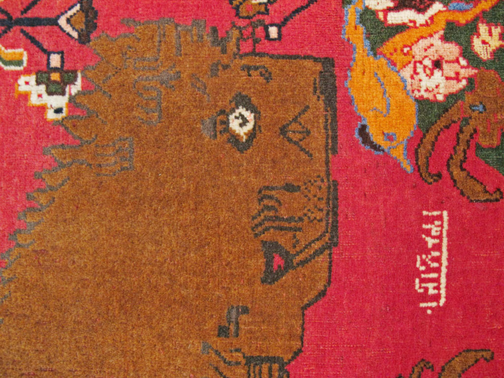 Vintage Persian Pictorial Shiraz Rug, No.25985 - Gss