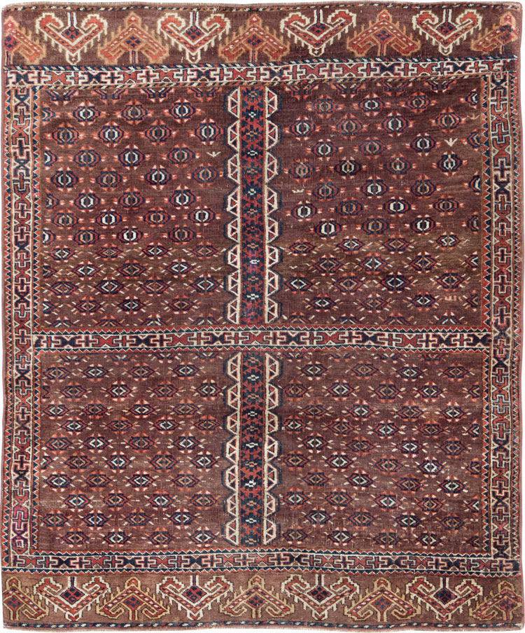 Antique Central Asian Tekke Tribal Accent Rug, No.25991 - Gss