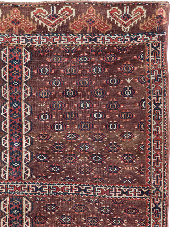 Antique Central Asian Tekke Tribal Accent Rug, No.25991 - Gss