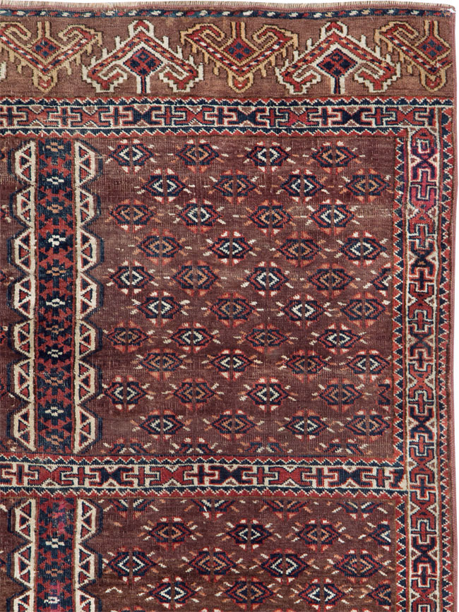 Antique Central Asian Tekke Tribal Accent Rug, No.25991 - Gss
