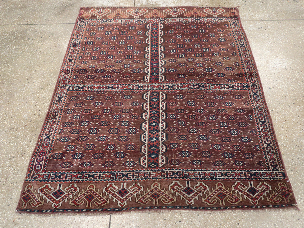 Antique Central Asian Tekke Tribal Accent Rug, No.25991 - Gss