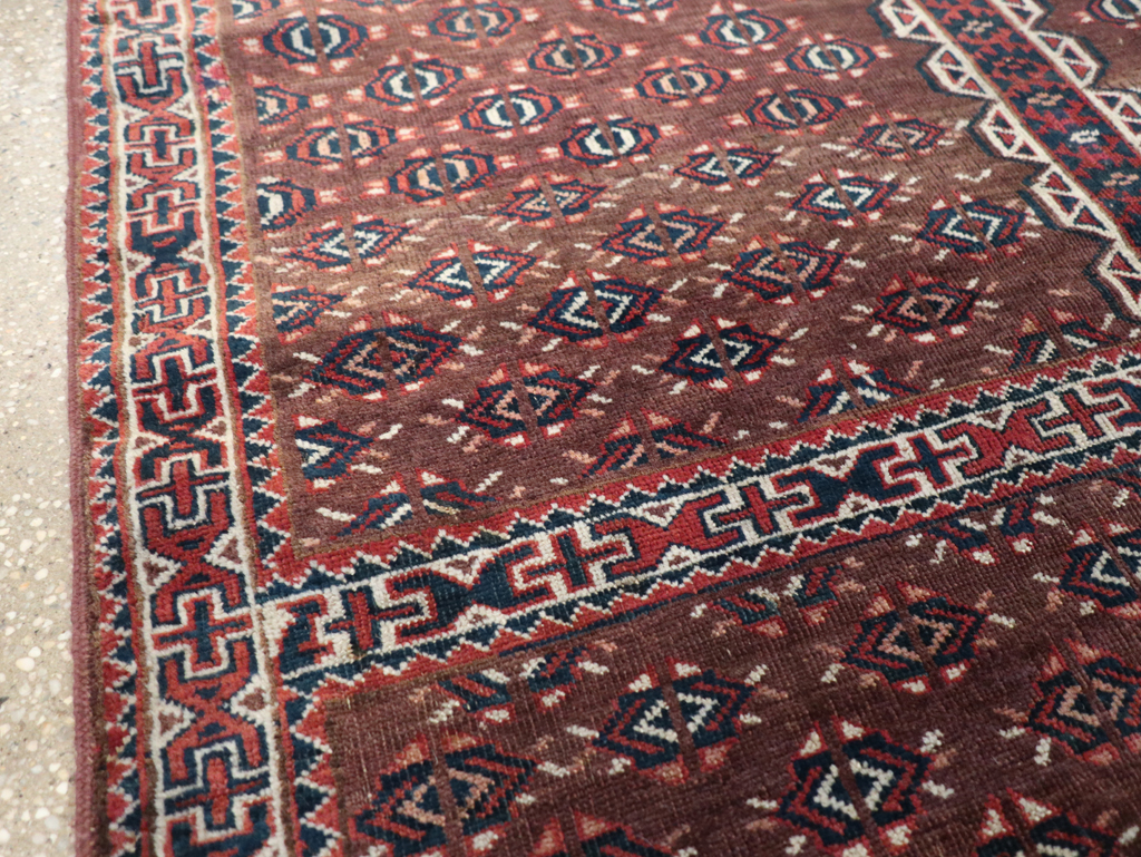 Antique Central Asian Tekke Tribal Accent Rug, No.25991 - Gss