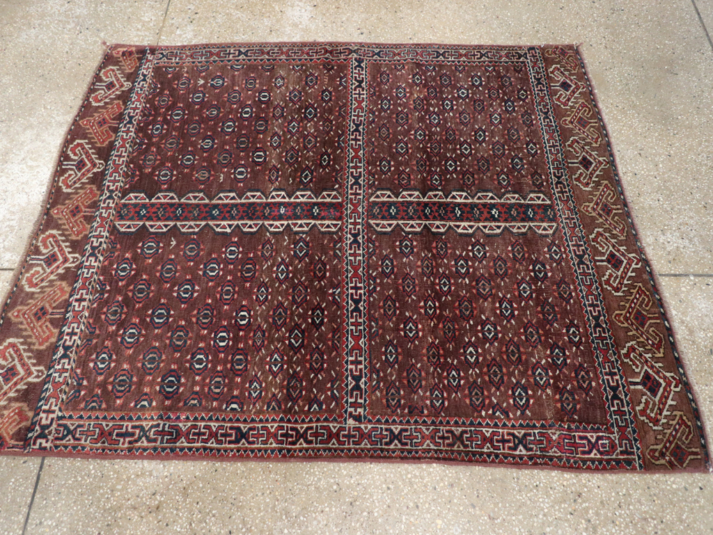 Antique Central Asian Tekke Tribal Accent Rug, No.25991 - Gss