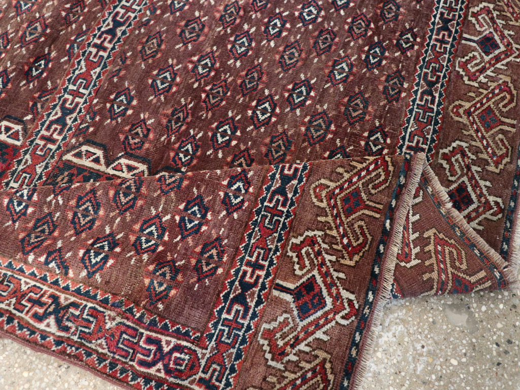 Antique Central Asian Tekke Tribal Accent Rug, No.25991 - Gss