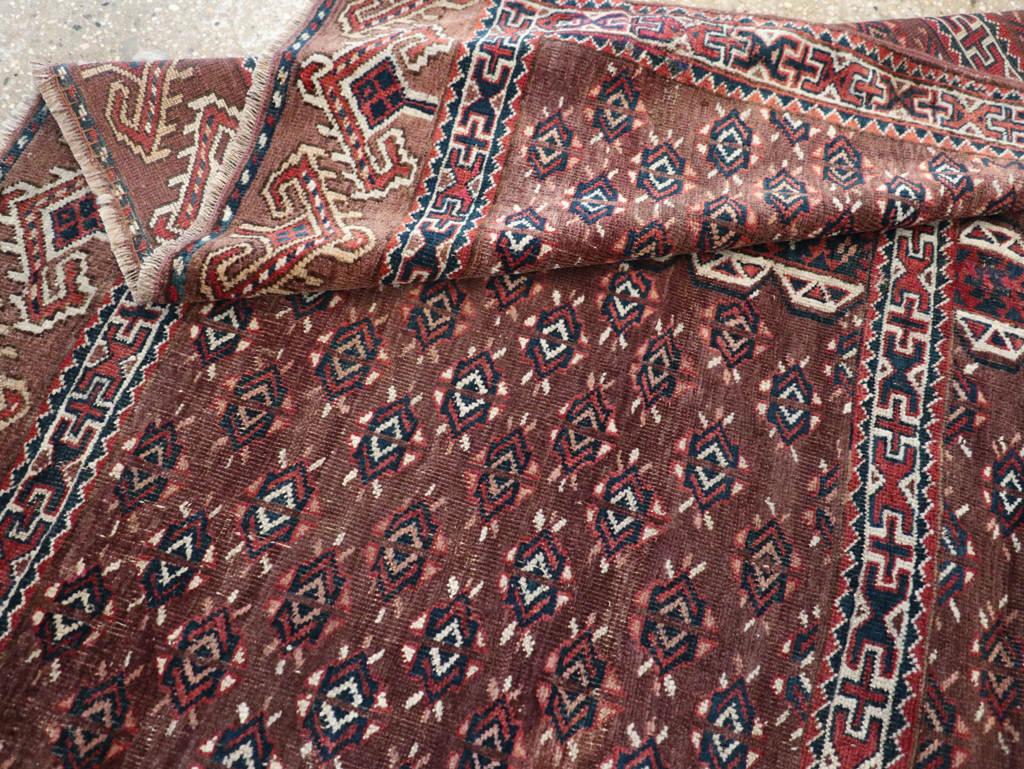 Antique Central Asian Tekke Tribal Accent Rug, No.25991 - Gss
