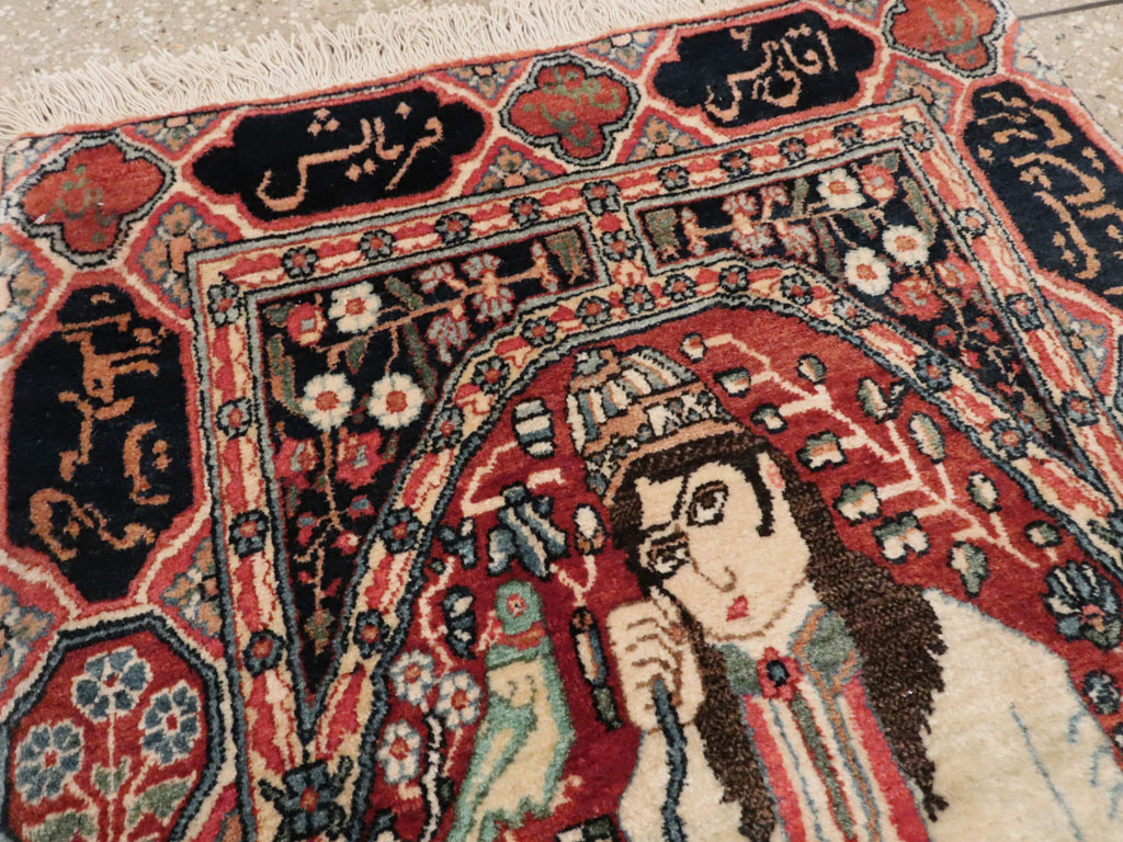 Antique Persian Dabir Kashan Pictorial Rug, No.26002 - Gss