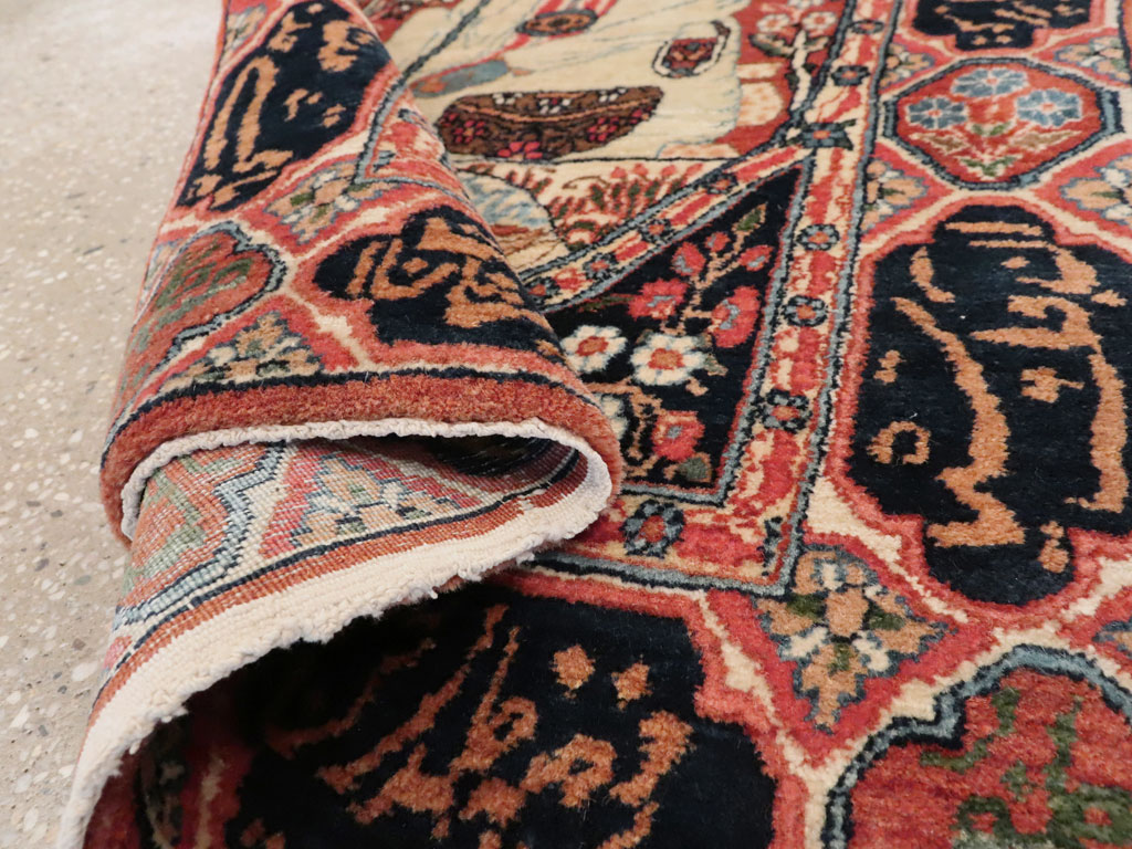 Antique Persian Dabir Kashan Pictorial Rug, No.26002 - Gss