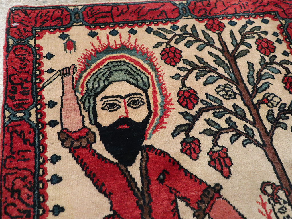 Antique Persian Sarouk Pictorial Rug, No.26006 - Gss