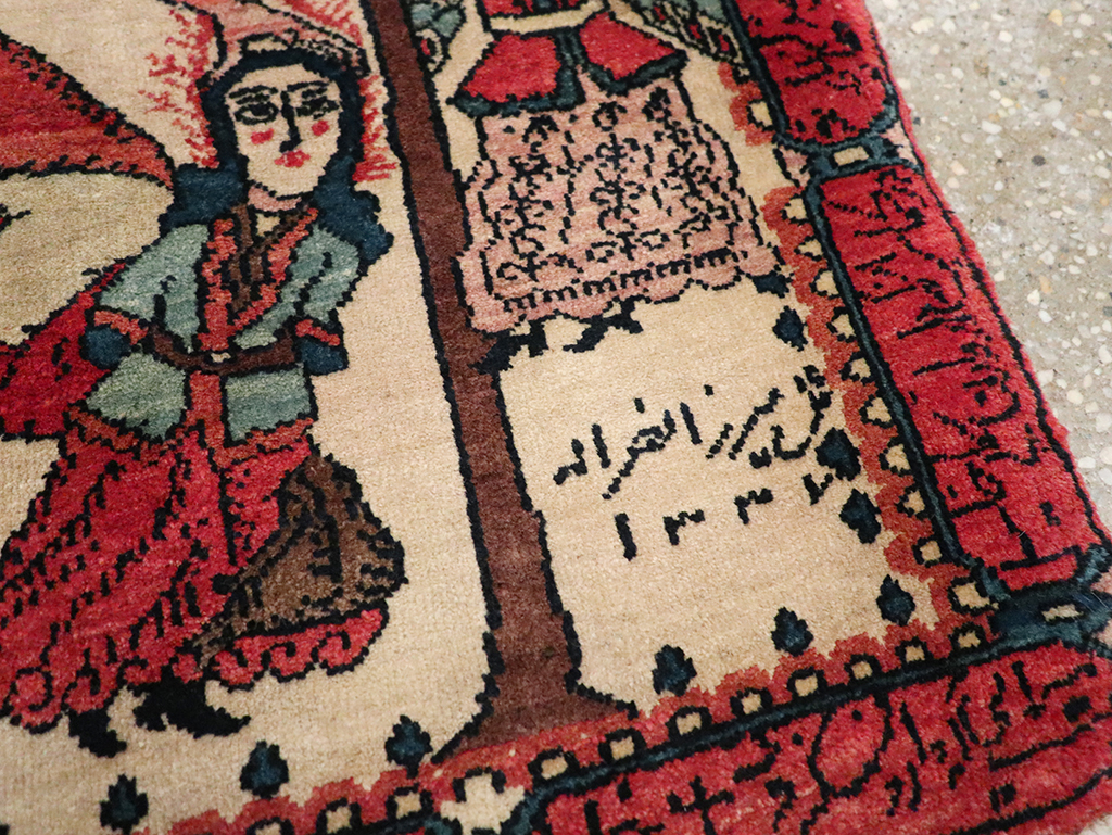 Antique Persian Sarouk Pictorial Rug, No.26006 - Gss
