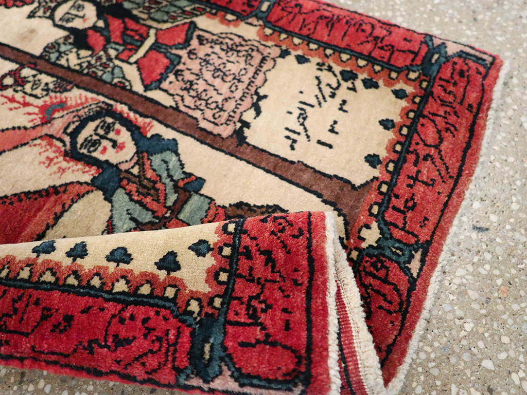 Antique Persian Sarouk Pictorial Rug, No.26006 - Gss