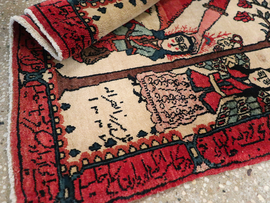 Antique Persian Sarouk Pictorial Rug, No.26006 - Gss