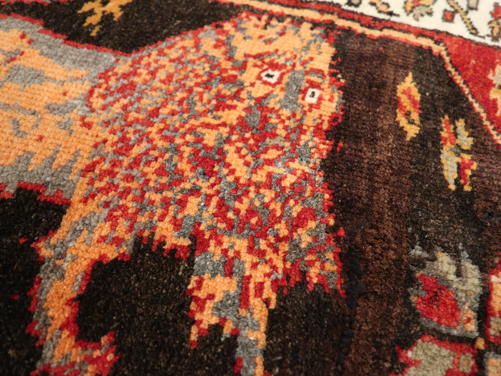 Vintage Turkish Anatolian Pictorial Throw Rug, No.26011 - Gss