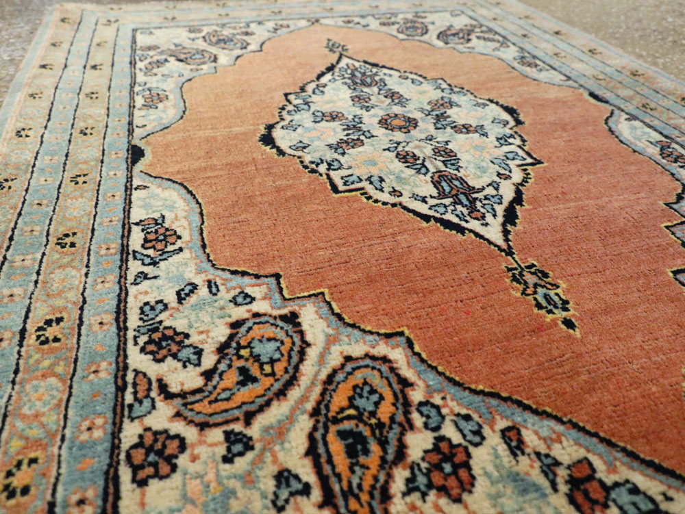 Antique Persian Tabriz Hagi Jalili Throw Rug, No.26019 - Gss