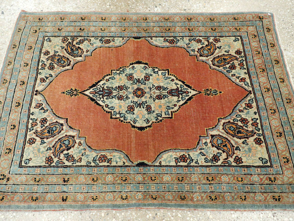 Antique Persian Tabriz Hagi Jalili Throw Rug, No.26019 - Gss