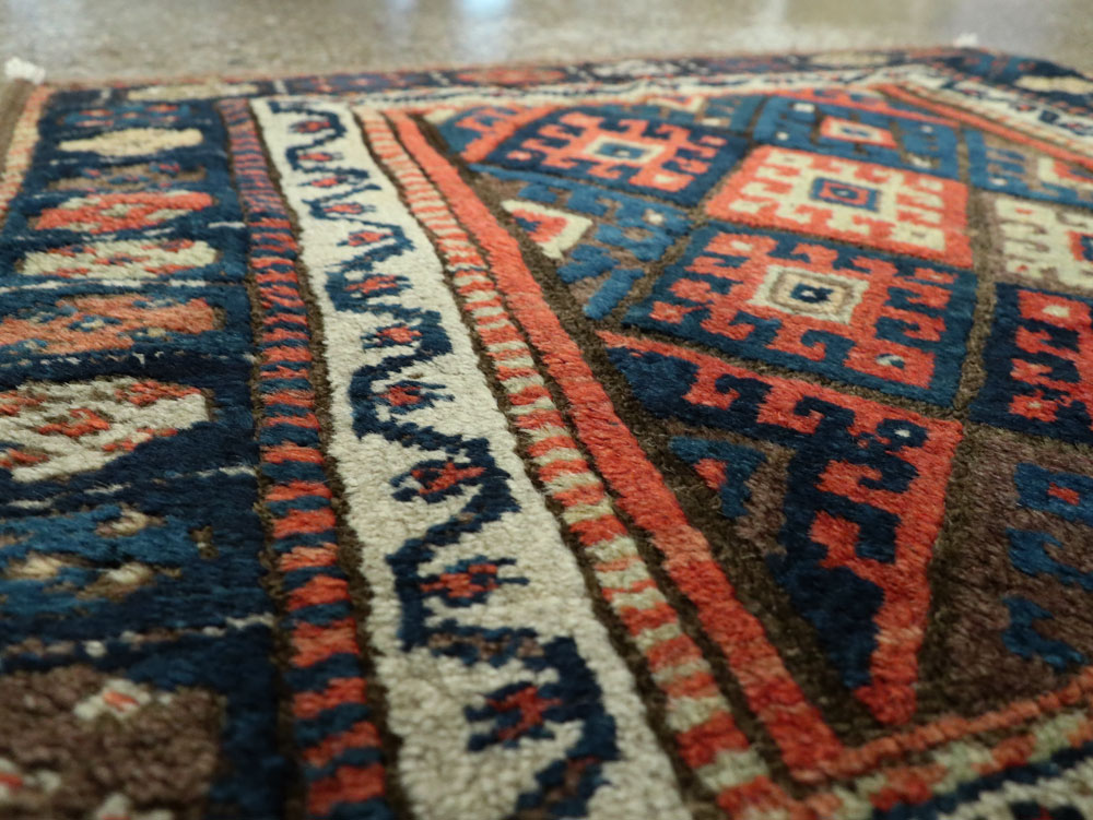 Antique Persian Jaff Kurd Square Throw Rug, No.26024 - Gss