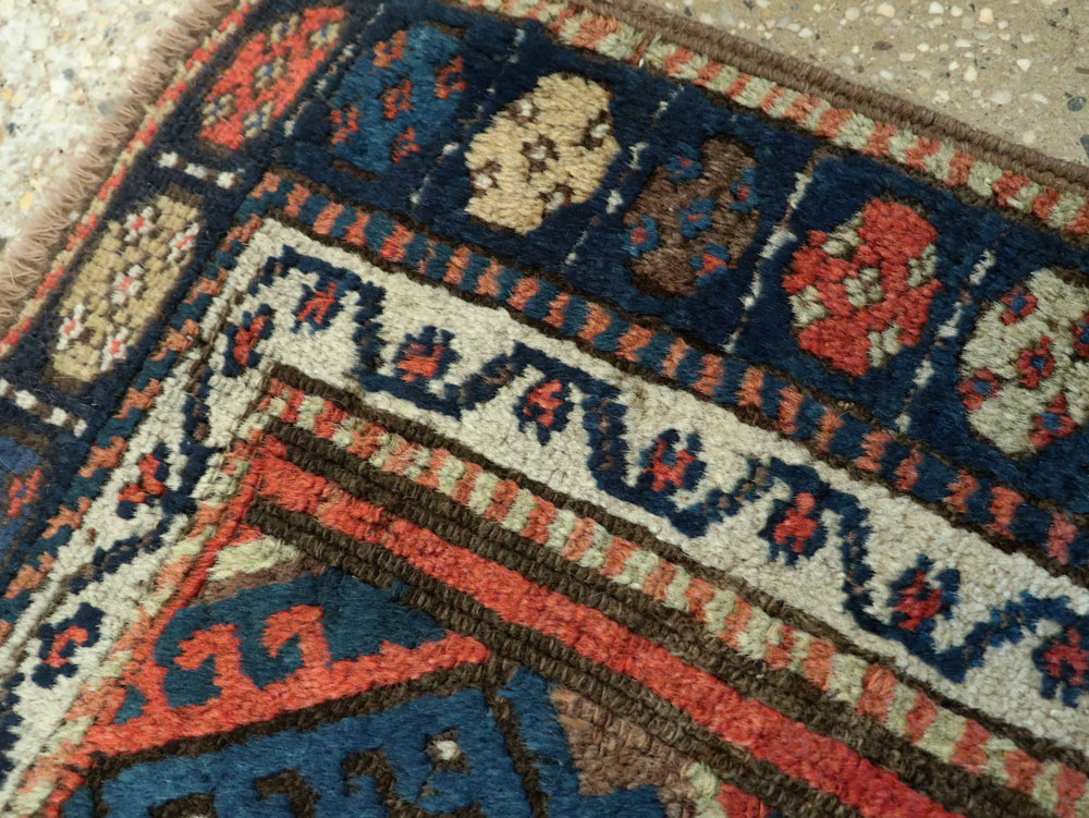 Antique Persian Jaff Kurd Square Throw Rug, No.26024 - Gss