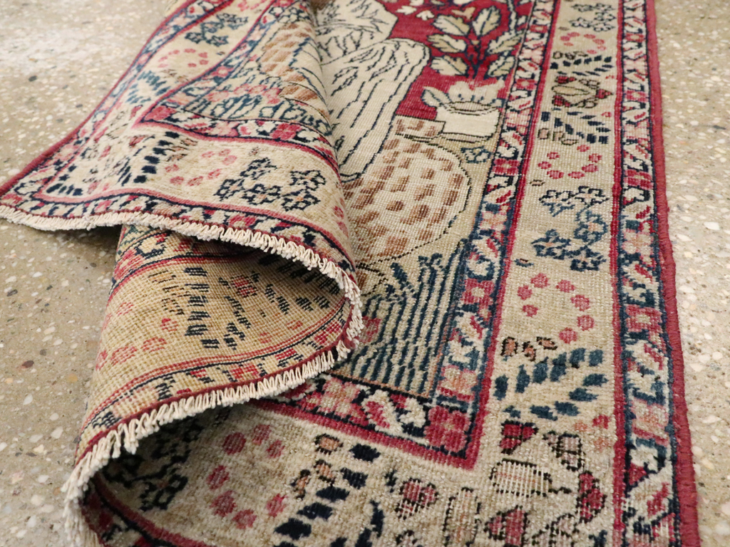 Antique Persian Pictorial Lavar Kerman Rug, No.26026 - Gss
