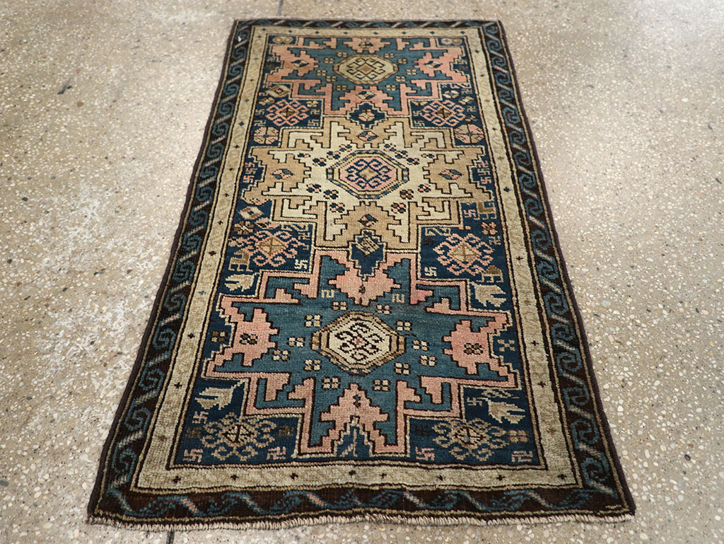 Antique Caucasian Shirvan Throw Rug, No.26027 - Gss