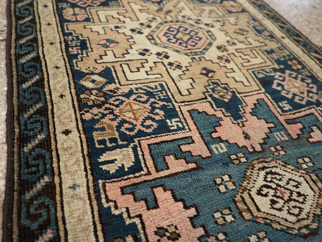Antique Caucasian Shirvan Throw Rug, No.26027 - Gss