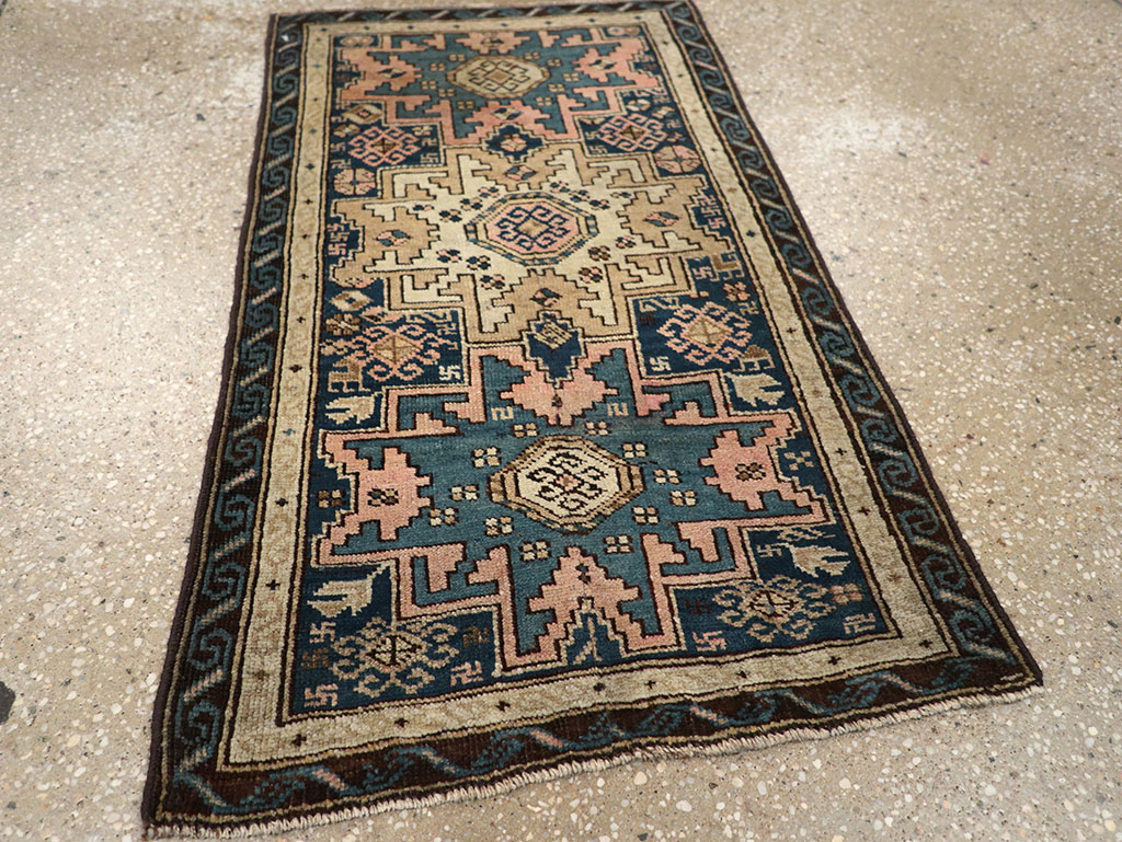 Antique Caucasian Shirvan Throw Rug, No.26027 - Gss