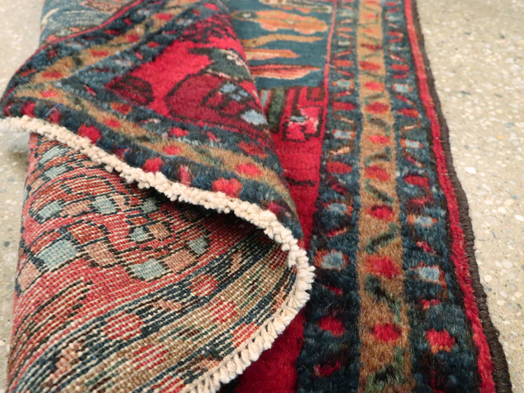 Vintage Persian Lilihan Pictorial Rug, No.26029 - Gss