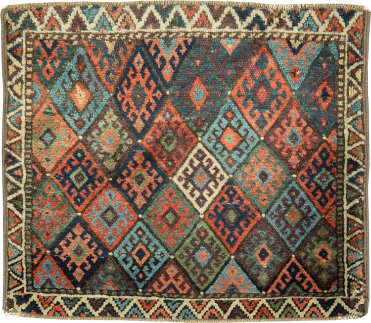 Antique Persian Jaff Kurd Throw Rug, No.26030 - Gss