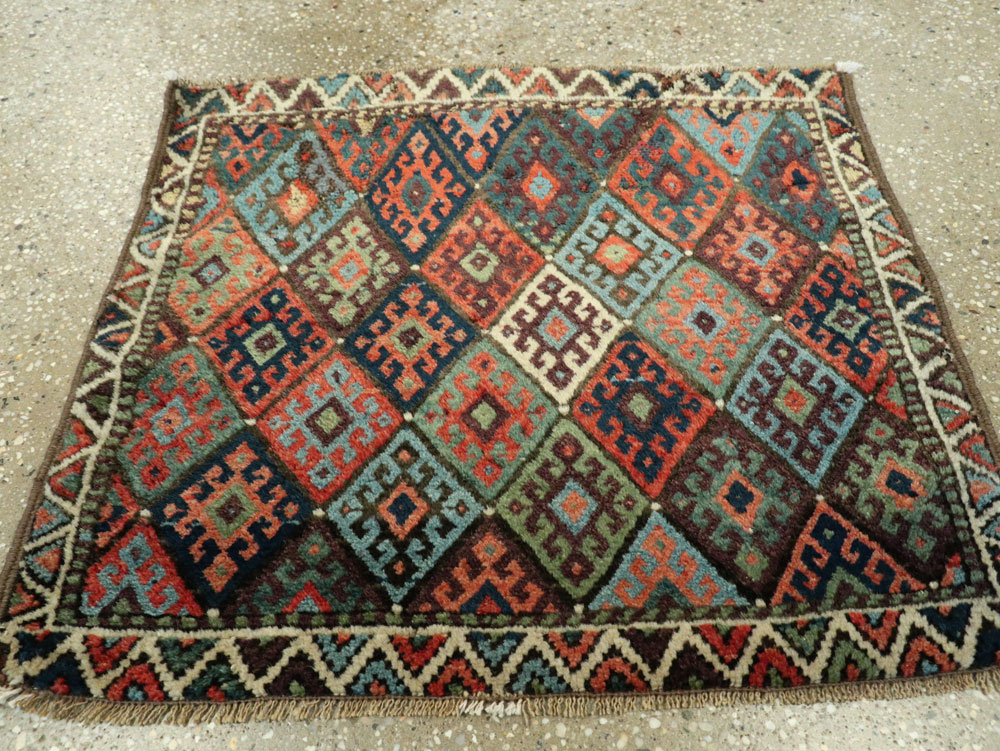 Antique Persian Jaff Kurd Throw Rug, No.26030 - Gss