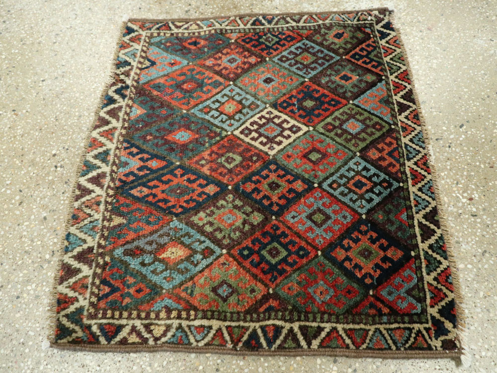 Antique Persian Jaff Kurd Throw Rug, No.26030 - Gss