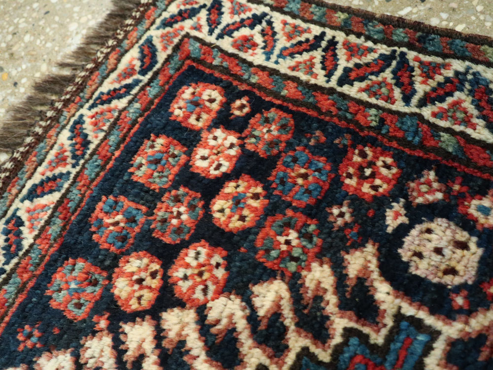 Antique Persian Qashqai Square Throw Rug, No.26038 - Gss
