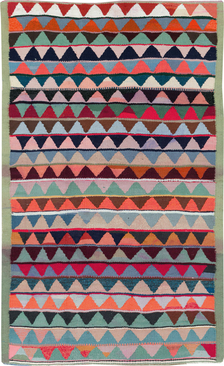 Vintage Persian Flatweave Accent Rug, No.26079 - Gss