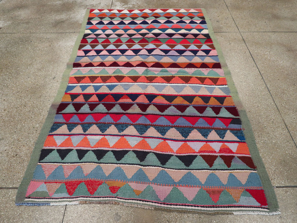 Vintage Persian Flatweave Accent Rug, No.26079 - Gss