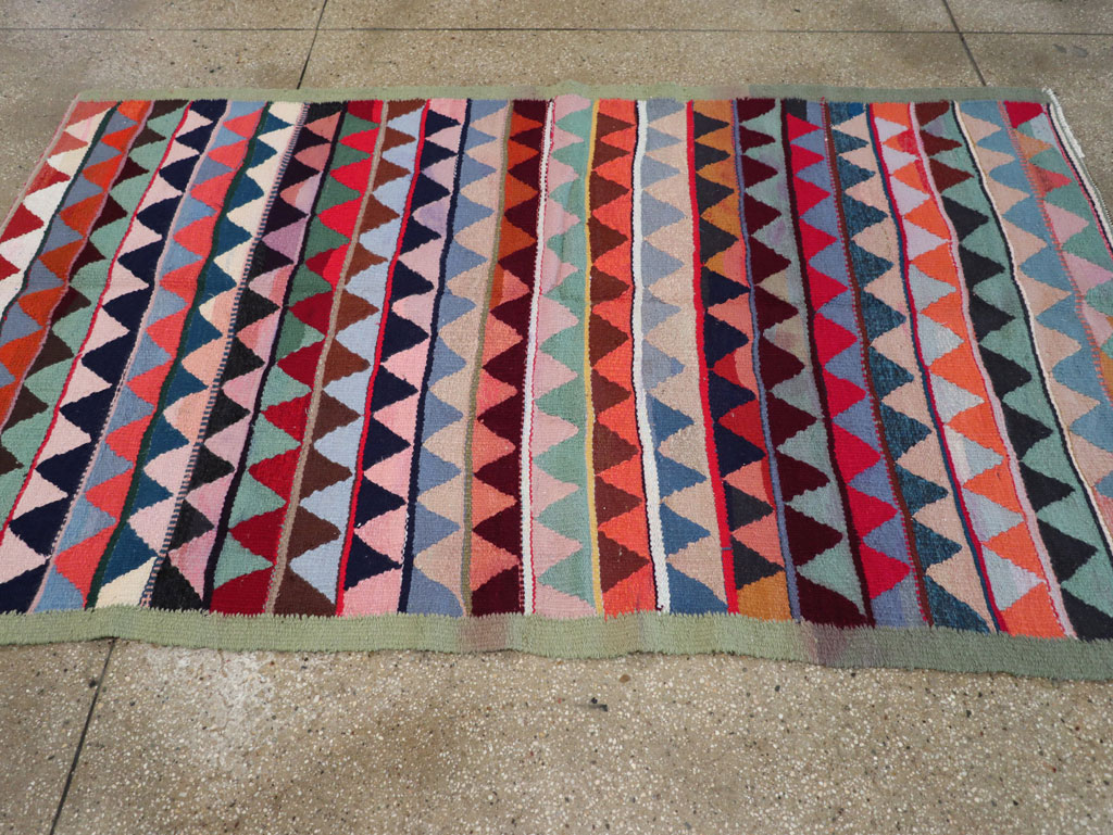 Vintage Persian Flatweave Accent Rug, No.26079 - Gss